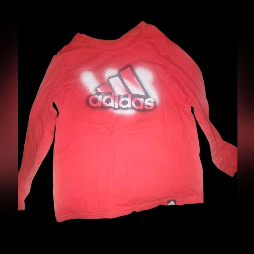 Adidas Kids Bright Red Long Sleeve Tee Size 4T